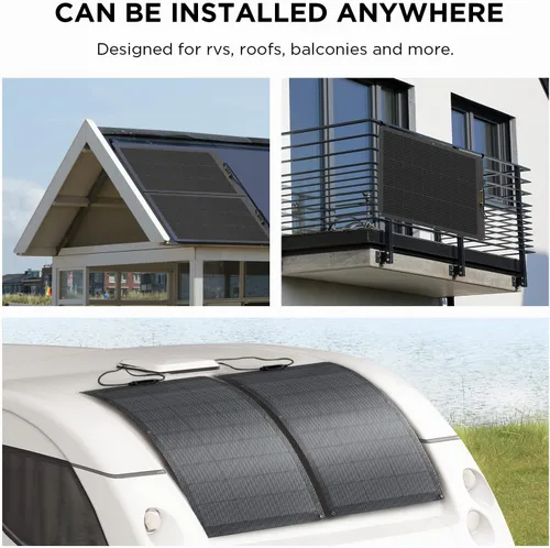 Miniatura 7 de EF ECOFLOW Panel solar flexible de 100 W con módulos solares de alta eficiencia, impermeabilización IP68, para kits de paneles solares fuera