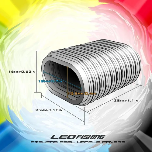 Miniatura 2 de LEO 10 piezas de goma para carrete de pesca, funda antideslizante para perilla de cebo de cebo 5 pares en paquete de 5 colores (5 colores mezclados)