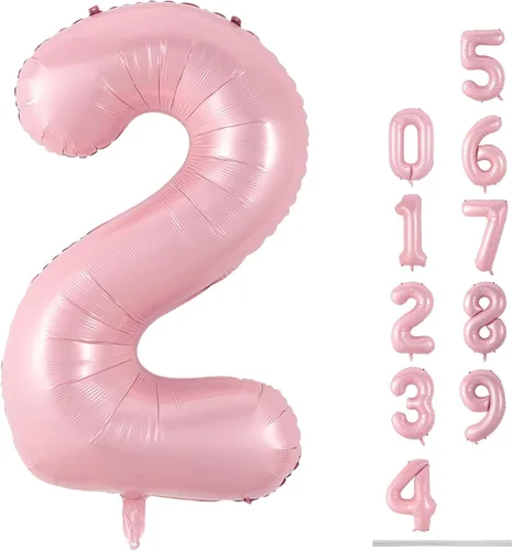 Miniatura 142 de Globo dorado champán con el número 5, globos de aluminio autoinflables grandes de 40 pulgadas del 0 al 9, globo de helio digital 5 dorado claro