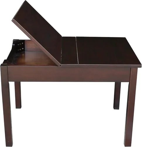 Miniatura 7 de IC International Concepts Mesa juvenil con tapa elevable, almacenamiento oculto, construcción de madera duradera, ideal para salas