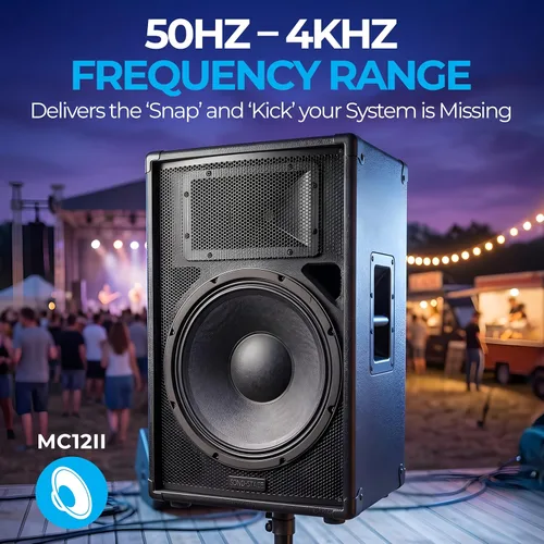 Miniatura 6 de Massive Audio MC12II - Altavoz de rango medio de 12 pulgadas 400 W RMS / 800 W máximo, 8 ohmios, controlador de audio profesional SPL alto, voz