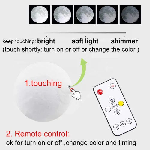 Miniatura 5 de K KENON Lámpara de luna 3D grabada para esposa, impresión 3D personalizada de 5.9 pulgadas, regalo de luz lunar para esposa, regalo de Navidad