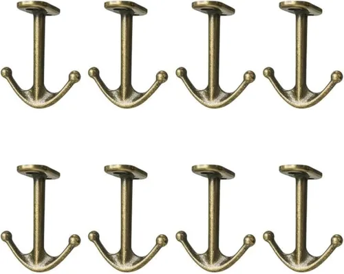 Miniatura 7 de Gancho de techo de dos puntas para armario, baño, cocina, garaje, paquete de 8 (negro)