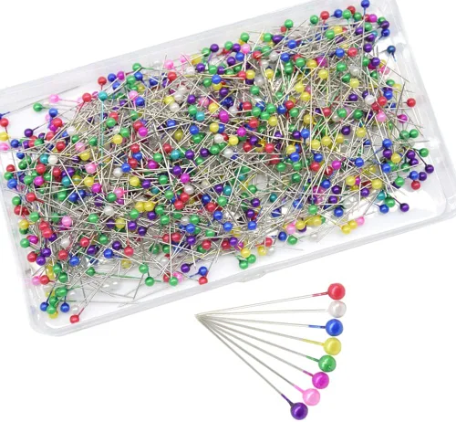 800 alfileres de costura rectos con cabezas de plástico de bola de colores para tela, joyería, manualidades, costura (1.496 pulgadas/color)