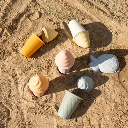 Miniatura 3 de BLUE GINKGO Juguetes de arena de helado - Juego de 4 juguetes de silicona para la playa Fácil de limpiar, apto para viajes Juguetes de arena