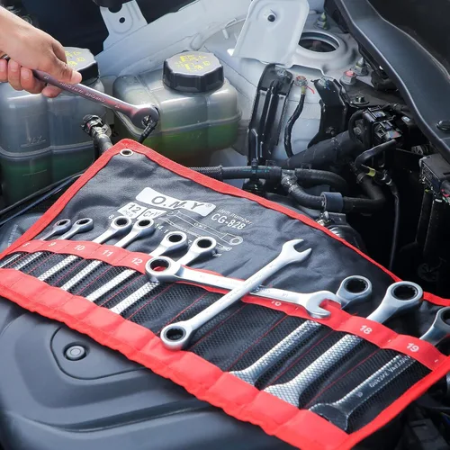 Miniatura 6 de Hantinstom Juego de 14 piezas de llaves – Llaves de trinquete versátiles para reparaciones automotrices eficientes - Juego de llaves combinadas