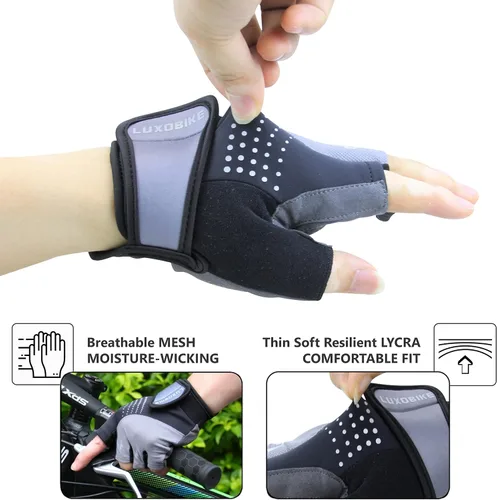 Miniatura 5 de Guantes de ciclismo de montaña para hombre Acolchado de gel SBR absorbente de golpes palma antideslizante Ultra transpirable Especializado