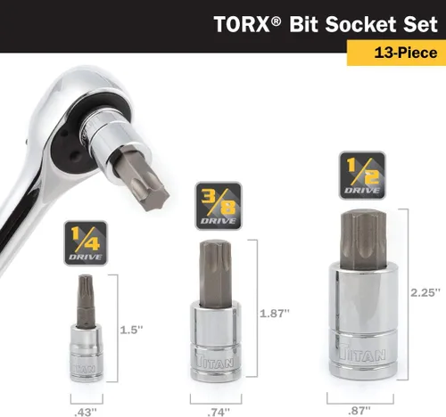 Miniatura 4 de Titan 16122 Star Bit Socket Set - 13 piezas