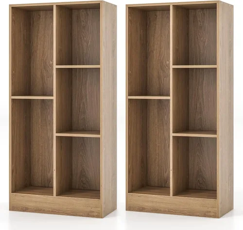 Miniatura 9 de Costzon 5-Cube Kids Bookshelf, 41” Tall Wooden Toy Storage Organizer for Books Toys, 3-Tier Storage Cabinet, Bookcase for Kids Room, Playroom