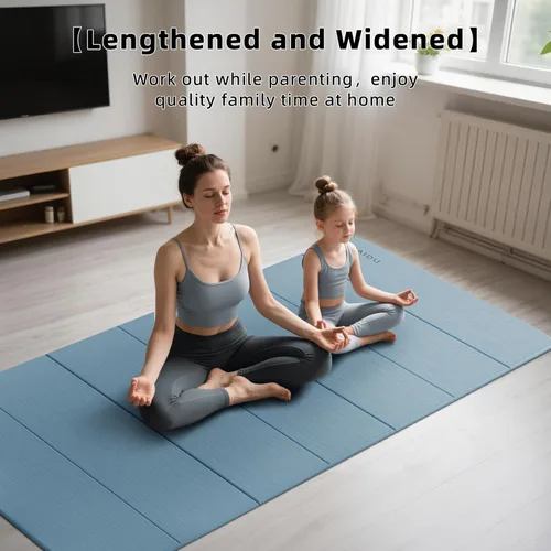Miniatura 5 de PAIDU Tapete de yoga plegable de grosor de 2/5 pulgadas (0.394 in), diseño antideslizante de elastómero termoplástico, plegado rápido, fácil