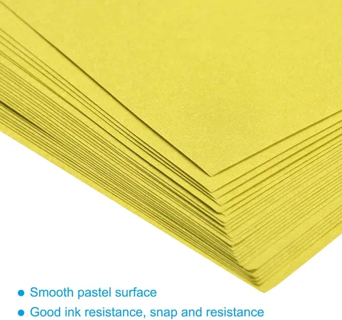 Miniatura 4 de MECCANIXITY 50 hojas de papel de copia de color 8.3 x 11.7 pulgadas Papel de impresora 80 g/m² amarillo limón para impresión de oficina, copia