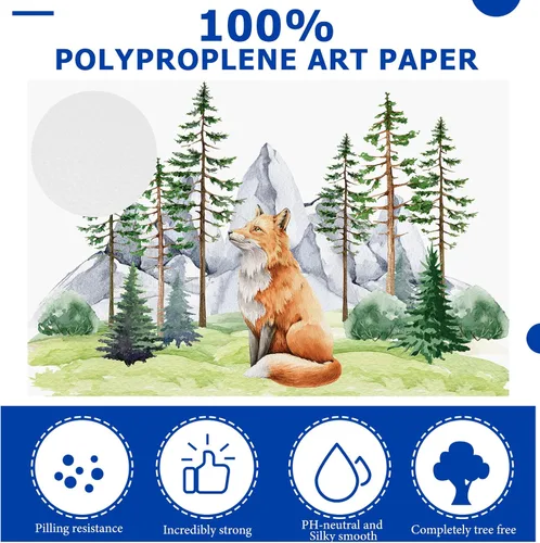 Miniatura 3 de Sherr 300 hojas de papel de acuarela a granel, 3 tamaños, 90 libras/160 GSM, papel de acuarela blanco para principiantes, niños, estudiantes