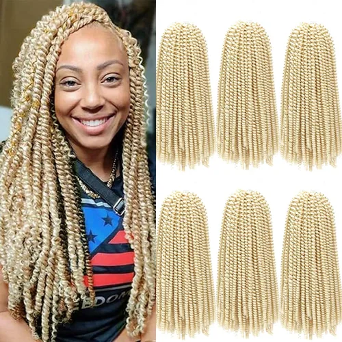 Miniatura 69 de Paquete de 2 cabello para trenzas en espiral de 8 pulgadas, cabello Spring Twist para rastas falsas, rastas de mariposa, cabello para trenzas, fibra