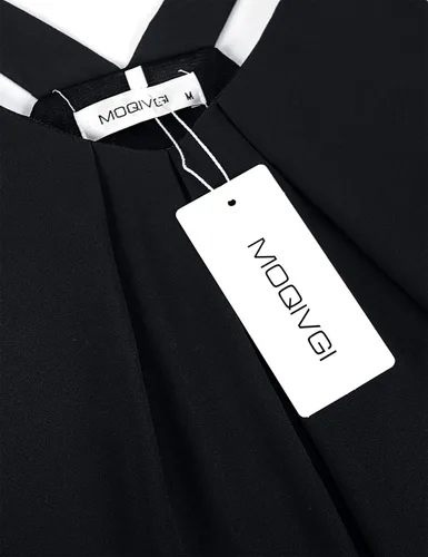 Miniatura 3 de MOQIVGI Camisetas sin mangas de gasa de doble capa con cuello en V y estilo casual para mujer