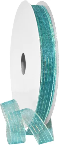 Miniatura 13 de Morex Ribbon Harmony Metallic, envoltura de regalos, decoración de boda, lazos, brillo brillante, 5/8" x 50 yardas, aguamarina