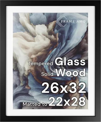 Miniatura 133 de Frame Amo Marco de póster de madera maciza de 13 x 19 pulgadas, color natural, tapete blanco para imagen de 11 x 17 pulgadas, parte frontal