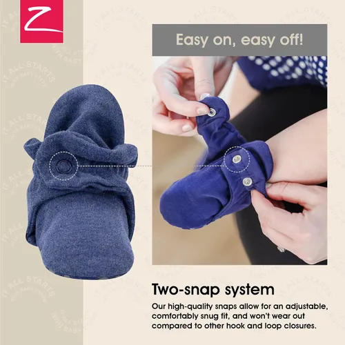 Miniatura 3 de Zutano - Botines de algodón orgánico para bebé, unisex, con suela antideslizante