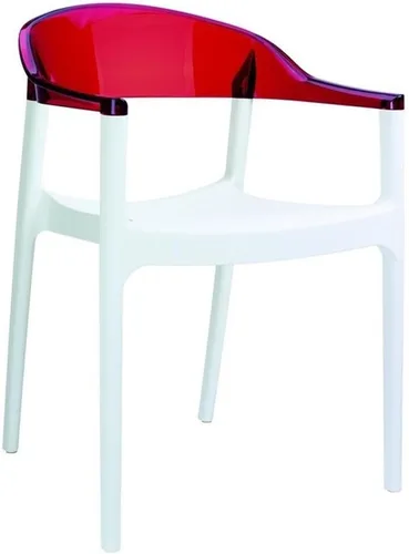 Miniatura 14 de Compamia Carmen - Silla de comedor para patio con asiento blanco brillante (juego de 2)