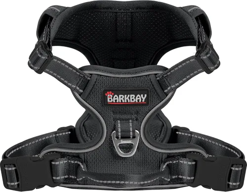 Miniatura 30 de BARKBAY Arnés para perro sin tirones para perros grandes, ajustable, reflectante, cómodo, sin estrangulamiento, resistente, perfecto para Negro