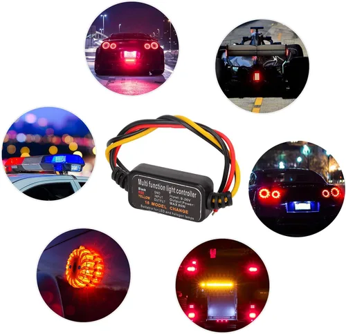 Miniatura 5 de Acouto Controlador estroboscópico de luz de freno, módulo de intermitente automático para coche, 4 unidades DC9‑26V, controlador estroboscópico LED