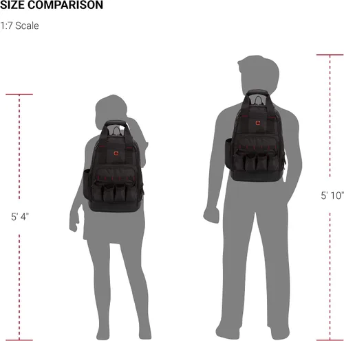 Miniatura 6 de SwissGear Mochila de bolsa de herramientas, se adapta hasta, Negro, Mediana