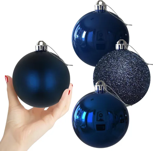 Miniatura 201 de Bolas de Navidad Grandes de 3.2" en Azul Bebé - Adornos para Árbol de Navidad, Bolas Colgantes Inastillables para Cumpleaños, Halloween, Boda