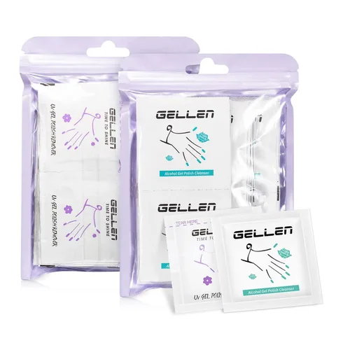 Miniatura 11 de GELLEN Almohadillas limpiadoras de uñas, 50 piezas con 10 herramientas de manicura: bolígrafo empujador de cutículas de cerámica, kit de cuidado