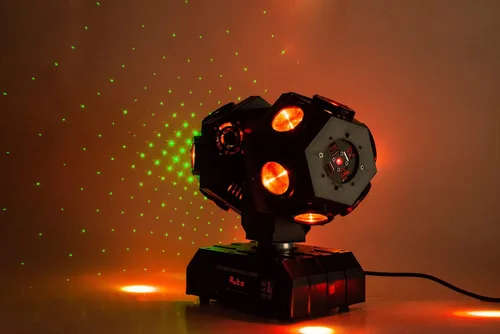 Miniatura 9 de Luz de cabeza móvil para DJ con haz giratorio, luz de escenario, activada por sonido, DMX512, perfecta para DJ, KTV, discoteca, fiesta, boda