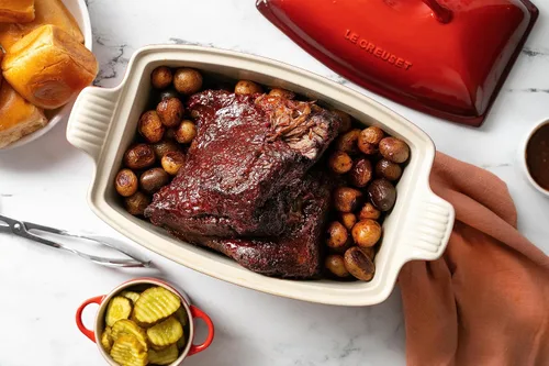 Miniatura 4 de Le Creuset Heritage - Cacerola de cerámica profunda con tapa, 4.5 qt., alcachofa