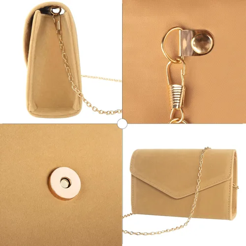 Miniatura 6 de CurvChic Bolso de noche para mujer, bolso de mano de ante sintético, bolso de fiesta, bolso de graduación nupcial