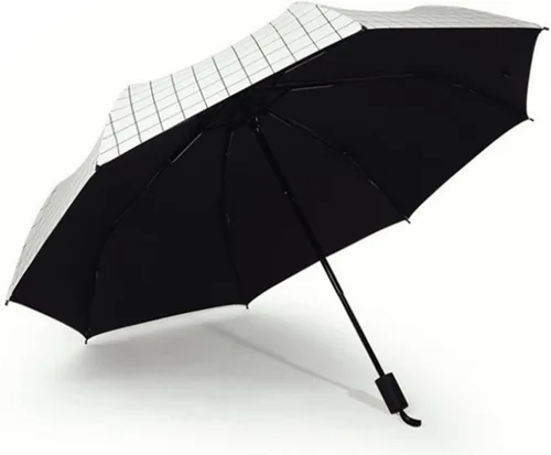 Miniatura 4 de URAWESO Plaid Parasol Sun Protection UV Blocking Compact Folding Travel Umbrella for Walking