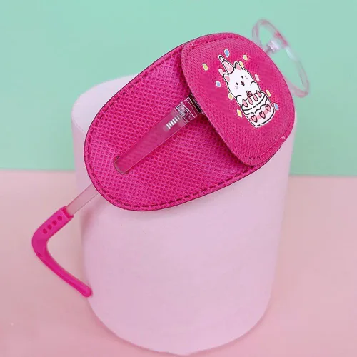 Miniatura 6 de 6 parches para ojos para niños, parche de ojo de gato rosa suave, para oclusión médica, reutilizable, sobre lentes para ojos perezosos, ambliopía