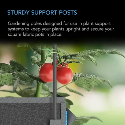 Miniatura 2 de AC Infinity Estacas para plantas de jardín de 36 pulgadas, varillas de soporte de metal resistentes con revestimiento de plástico protector, paquete