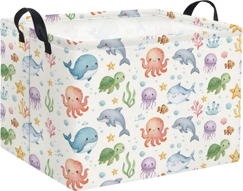 Miniatura 20 de Cesta rectangular de almacenamiento para bebés y niños, para el hogar, cocina, niñas, lindo contenedor de almacenamiento de juguetes, organizador