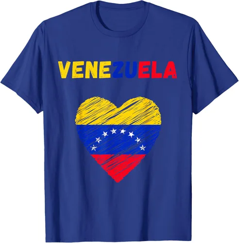 Miniatura 27 de Camiseta con la bandera venezolana con corazón de Venezuela, Negro