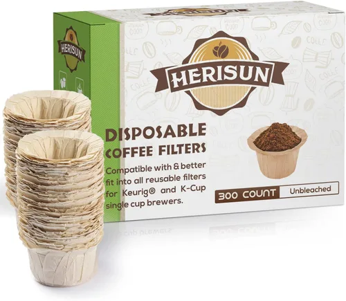 300 filtros desechables K Cup, papel de filtro de café para cafeteras Keurig de una sola porción 1.0 y 2.0, uso con cápsulas K Cup reutilizables (no