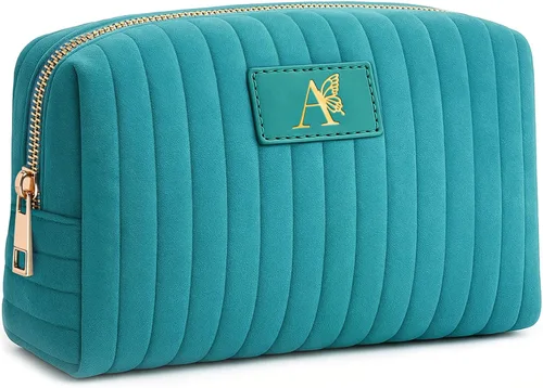 Miniatura 17 de Bolsa de maquillaje de viaje personalizada con inicial, bolsa de cosméticos para adolescentes de 15, 16, 17, 18, 19, 20, 21 años, regalos de moda