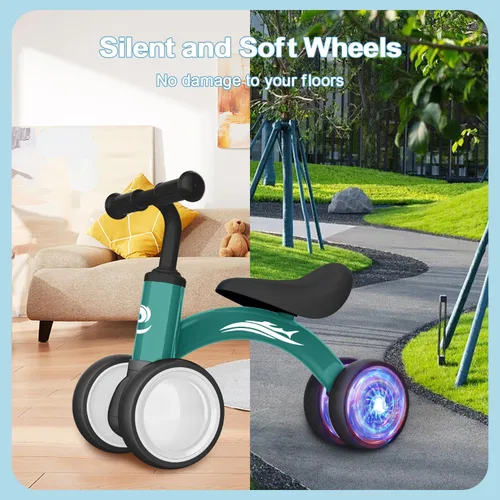 Miniatura 7 de Gamfeiny Colorful Lighting Baby Balance Bike Toys for 1 Year Old Boy Girl Gifts, 10-36 Month Toddler Balance Bike, No Pedal 4 Silence Wheels & Soft