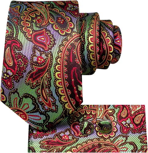 Miniatura 236 de Dubulle Corbata tejida de cachemira para hombre y gemelos de pañuelo para hombre, conjunto de gemelos para boda formal y negocios