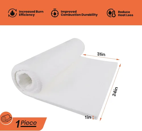 Miniatura 2 de Manta Aislante de Fibra Cerámica, 31"x24"x1" de Grosor, Manta Aislante Ignífuga de 2600F para Deflector de Estufa de Madera, Chimenea, Estufa