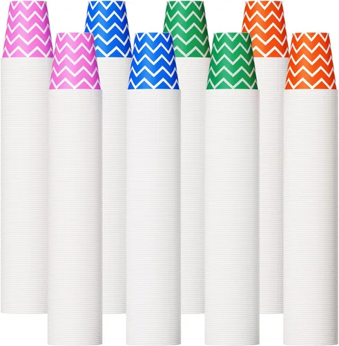 Miniatura 8 de Paquete de 1000 vasos de papel de 5 onzas, vasos desechables de papel multicolor, vasos pequeños para enjuague bucal, vasos para bebidas frías