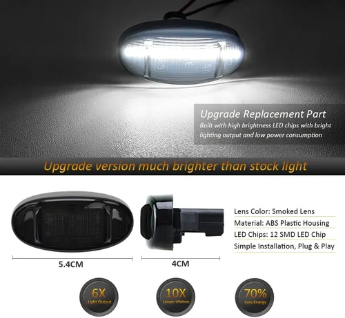 Miniatura 2 de D-Lumina Conjunto de Luces Marcadoras Laterales LED Compatible con Fo-rd F250 F350 F450 F550 Super Duty 2011-2022 Marcadores Laterales de 2011-2022