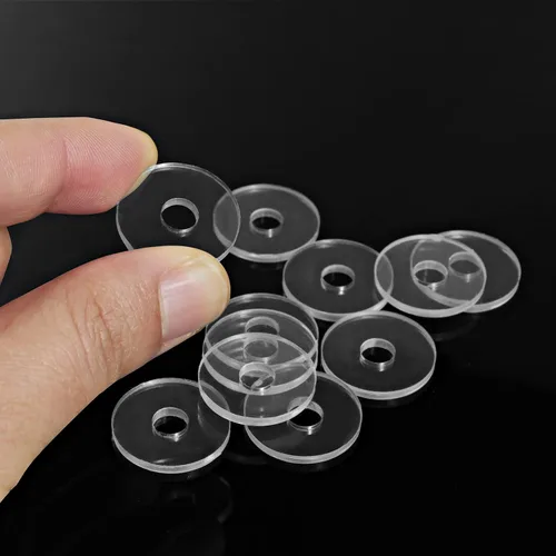 Miniatura 5 de Arandela plana transparente de 1/4" ID x 3/4" de diámetro exterior, junta de arandela de vinilo de repuesto de 1/16 pulgadas de grosor, paquete