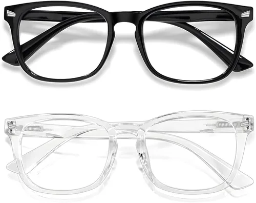 Miniatura 17 de Gafas de luz azul para niños y niñas, paquete de 2 lentes de luz azul para adolescentes y niños, anteojos falsos, anteojos para niños pequeños, de 6