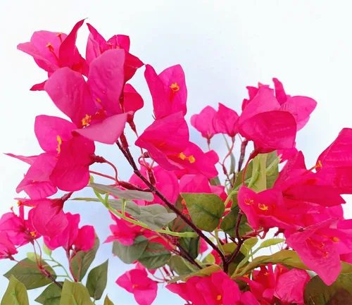 Miniatura 6 de Paquete de 8 tallos de flores artificiales, ramas de buganvilla de seda para centros de mesa de boda, camino de mesa, decoración