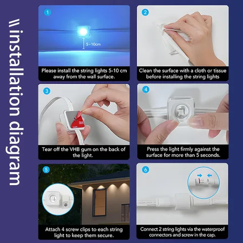 Miniatura 7 de Luz permanente para exteriores, 100 pies con 72 luces LED de alero, luces RGB inteligentes para exteriores con 75 modos de escena, IP67 resistente