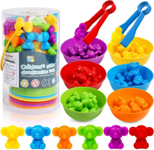 Miniatura 9 de Juguete de contar animales, juegos a juego con cuencos de clasificación, juguetes de clasificación para niños pequeños, actividades de aprendizaje