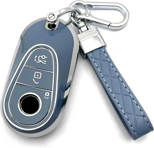 Miniatura 33 de Adecuado para llaves Mercedes Benz. Funda de llave de TPU suave avanzada es compatible con CLS CLK AMG CLK GLC GLE GLS ML SL SLK A C E R S G Llave