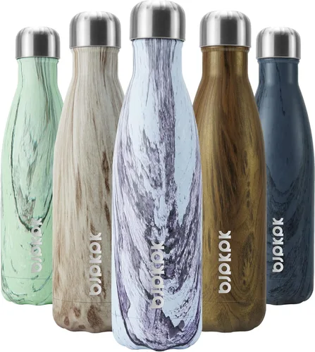 Miniatura 43 de BJPKPK Botella de Agua Aislada 17oz Botellas de Agua de Acero Inoxidable Apta para Lavavajillas Metal Térmica Mantiene Frío y Caliente, Gris Niebla