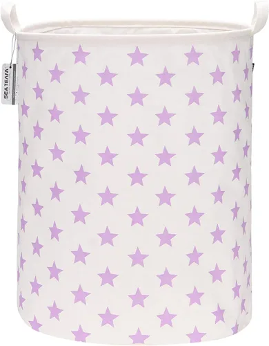 Miniatura 12 de Sea Team. - Cesta grande de 19.7 pulgadas, con recubrimiento impermeable, textil de algodón ramio, plegable, cesta para lavandería, cesta cilíndrica